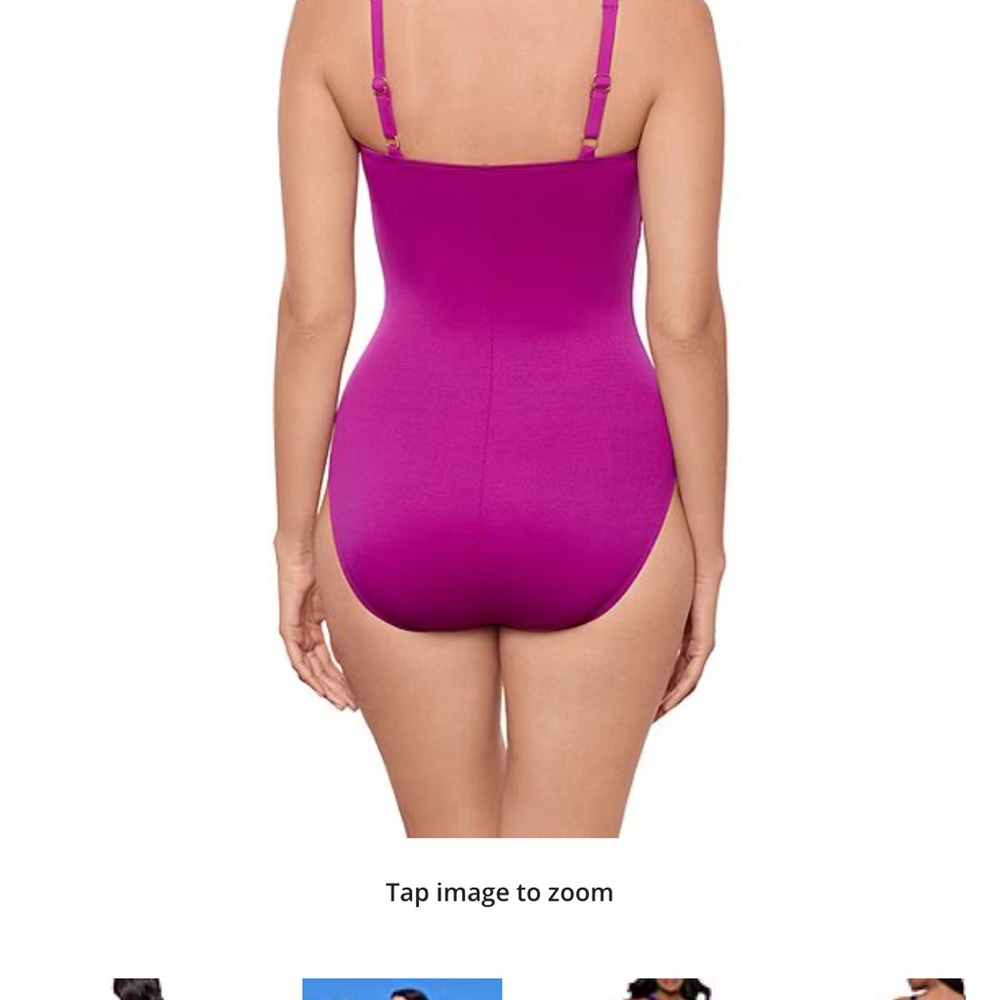 Miraclesuit Strapless Ruched One-Piece Swimsuit - Fuchsia - Picture 2 of 5